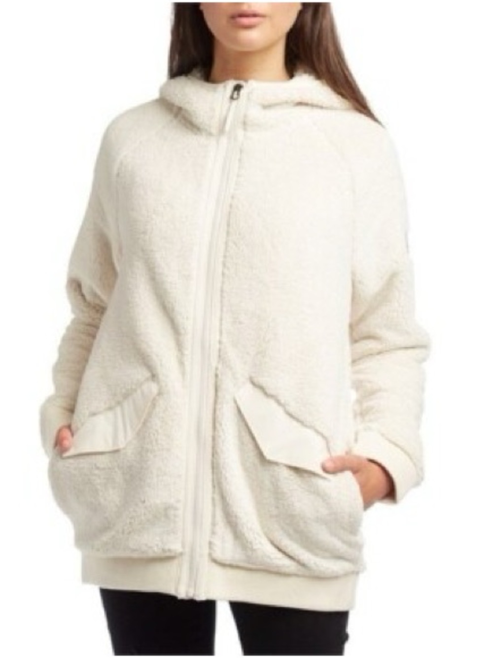 The North Face Campshire Bomber Jacket Women’s Cream Ivory Sherpa XS 25X17.5